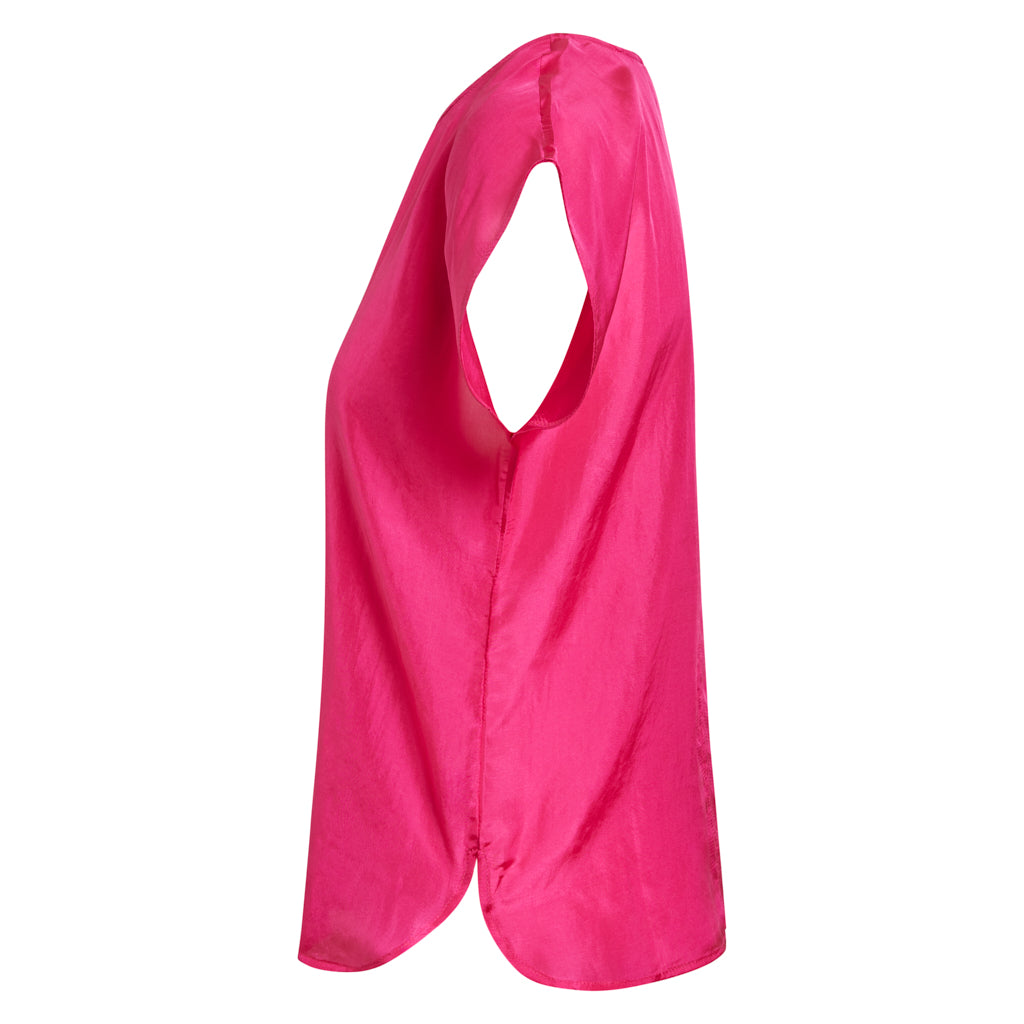 Hot Pink Pure Silk Short Sleeve Tshirt