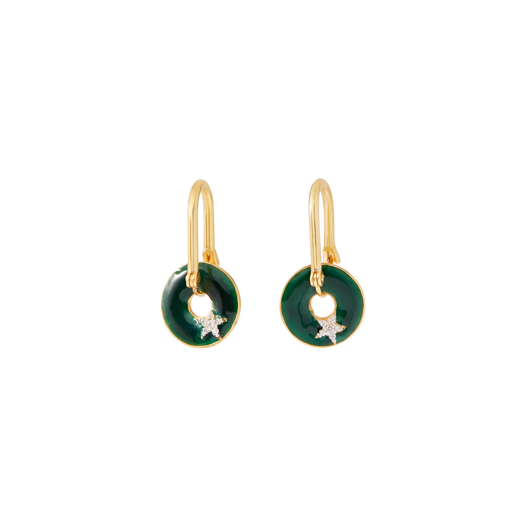 Green hot sale star earrings