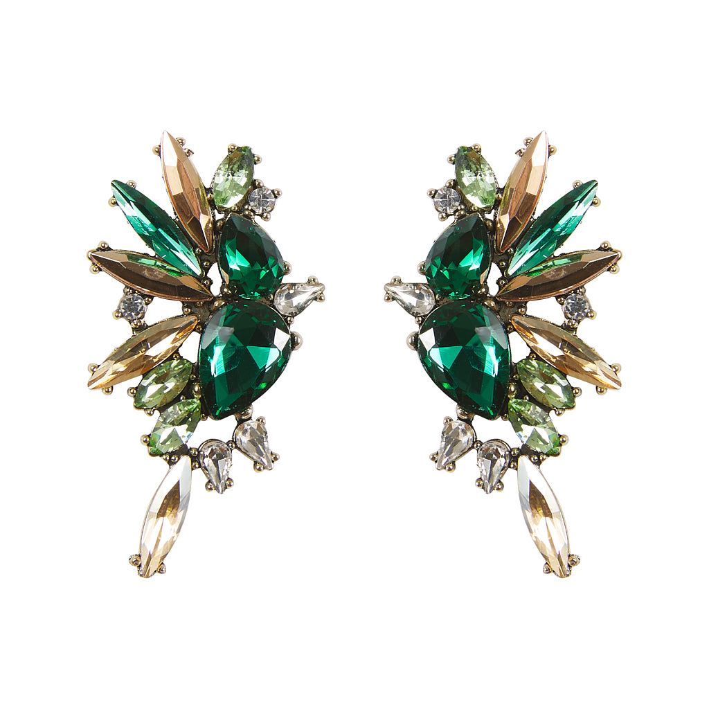 Rhinestone Emerald Sparks Earrings