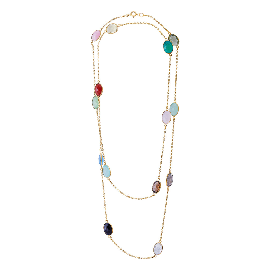 Gold Plated Semi Precious Stirling Silver Necklace