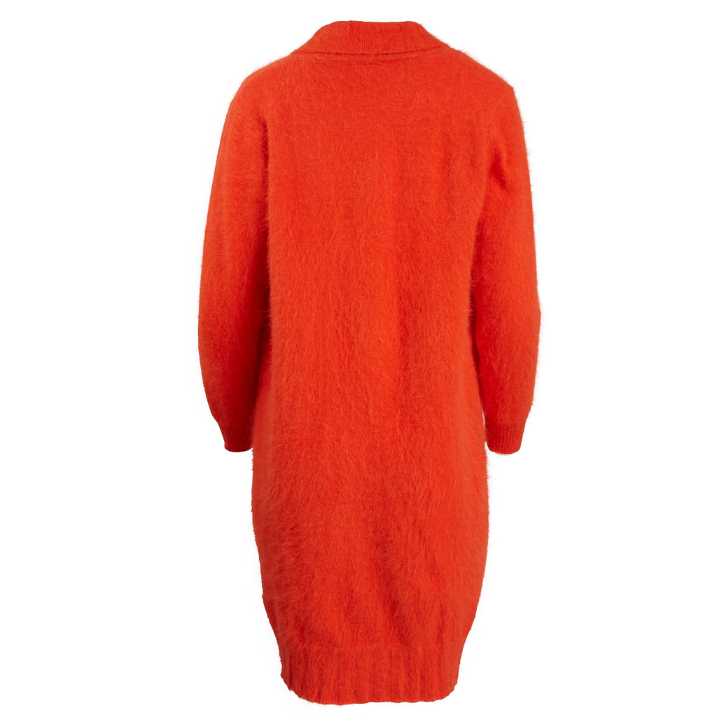 Shawl Rib Collar Knit Cardigan Orange