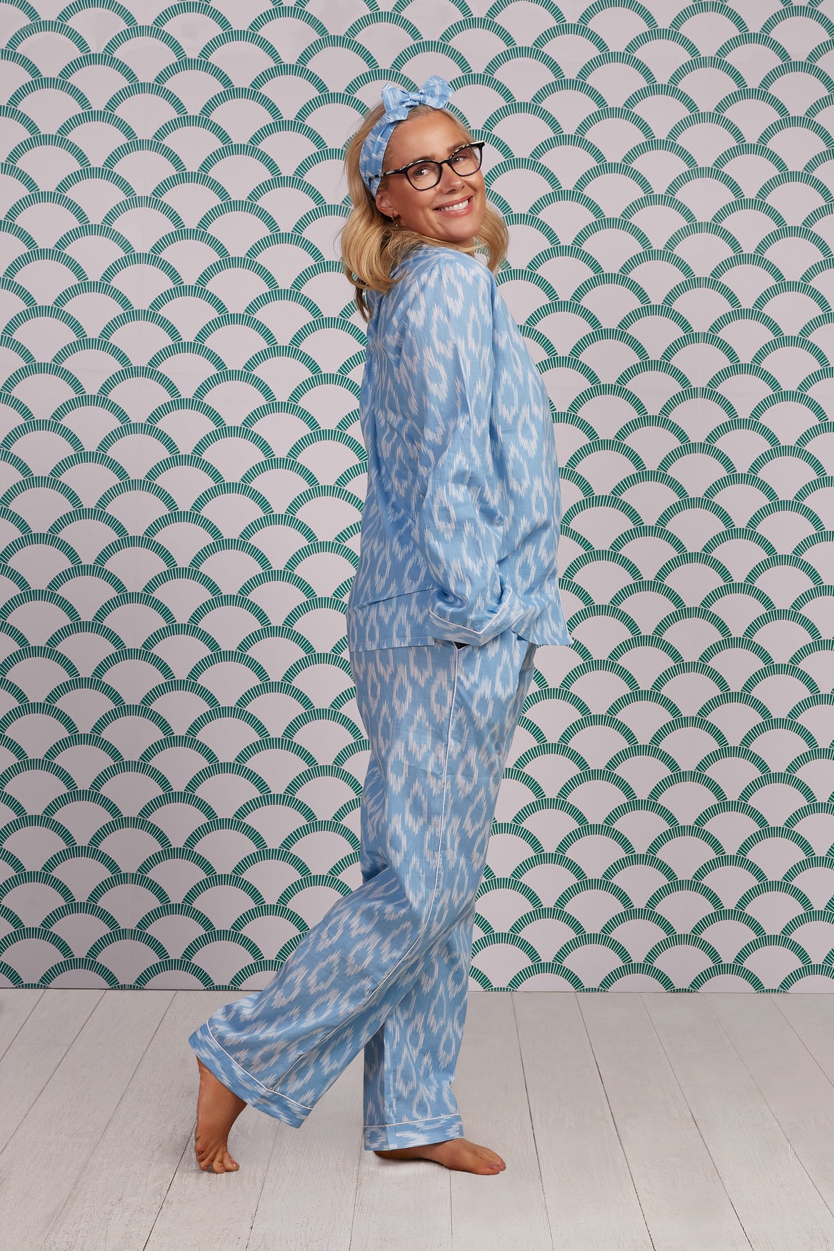 Sky Blue Ikat Pyjama Sets