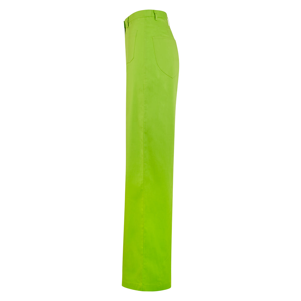 Fluro Green Annalise High Waist Trousers