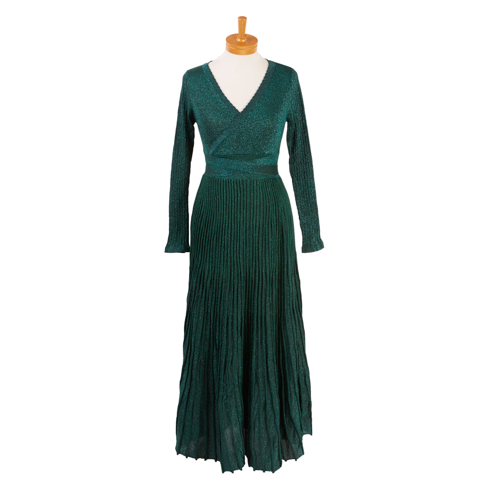 Emerald Maxi Length Lurex Knit Dress