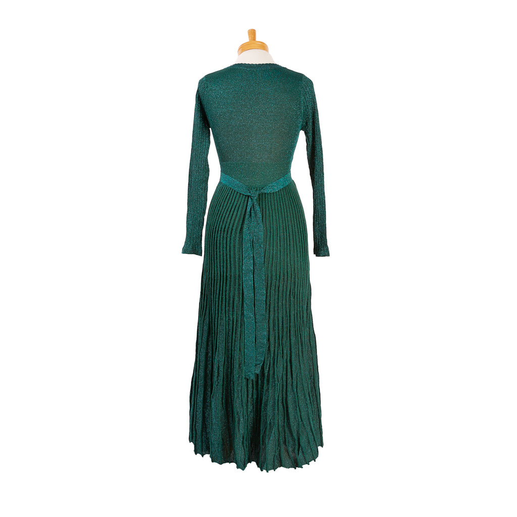 Emerald Maxi Length Lurex Knit Dress
