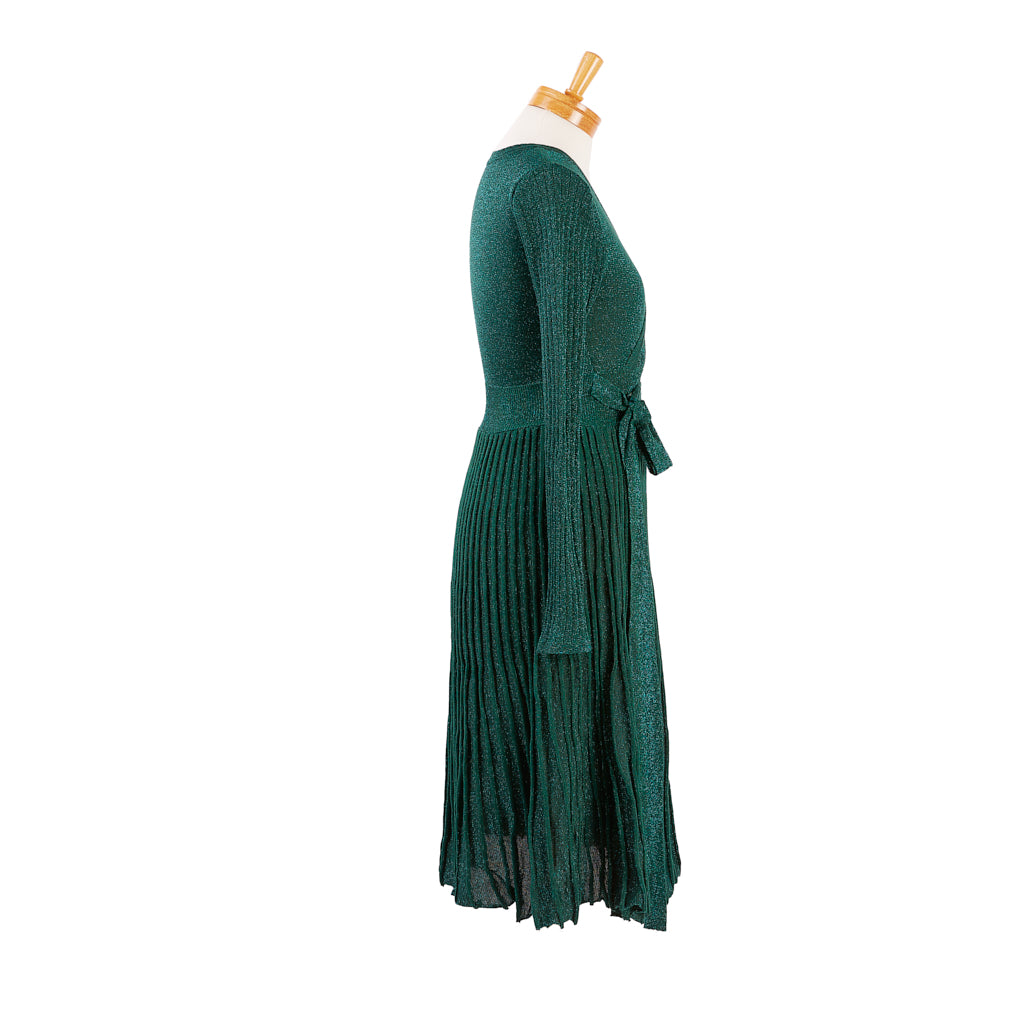 Emerald Midi Length Lurex Knit Dress