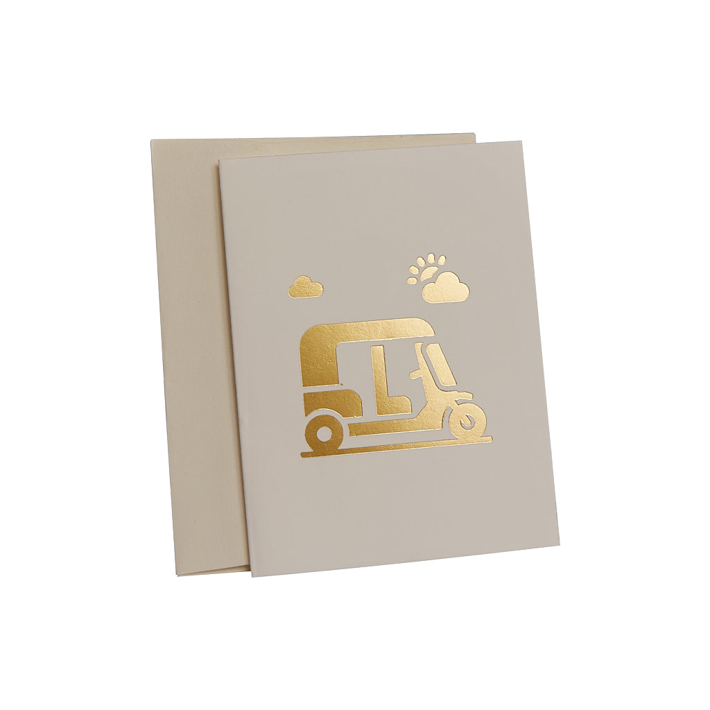 Handmade Gold Foil Tuk Tuk Gift Card