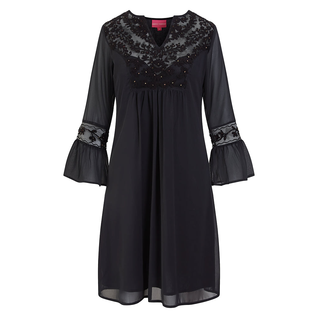 Unicorn Black Georgette Dress